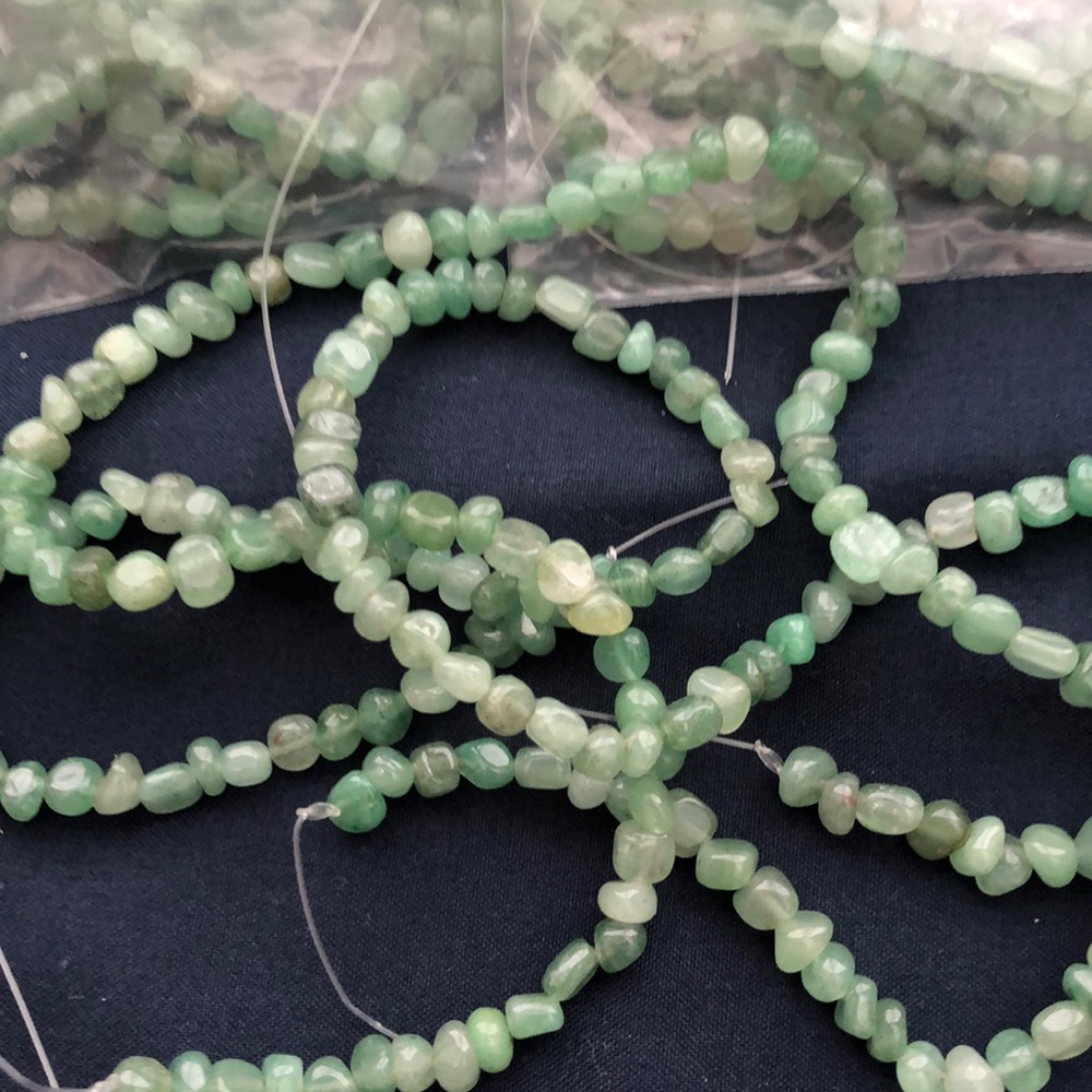Natural gemstone jade small beads 15in strands